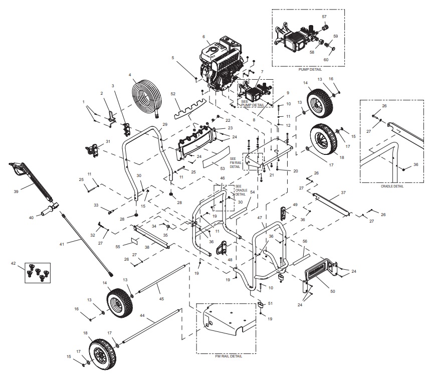 generac 005987 Power Washer repair Parts